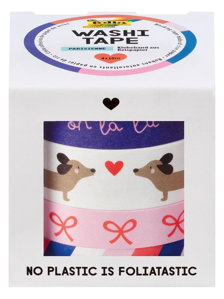 Taśmy washi "Parisienne" ze wzorem - 4 x 10 m