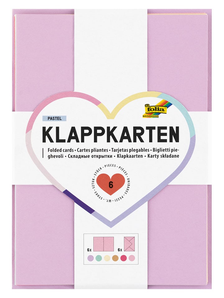 Kartki składane "Pastelowe" - 10+