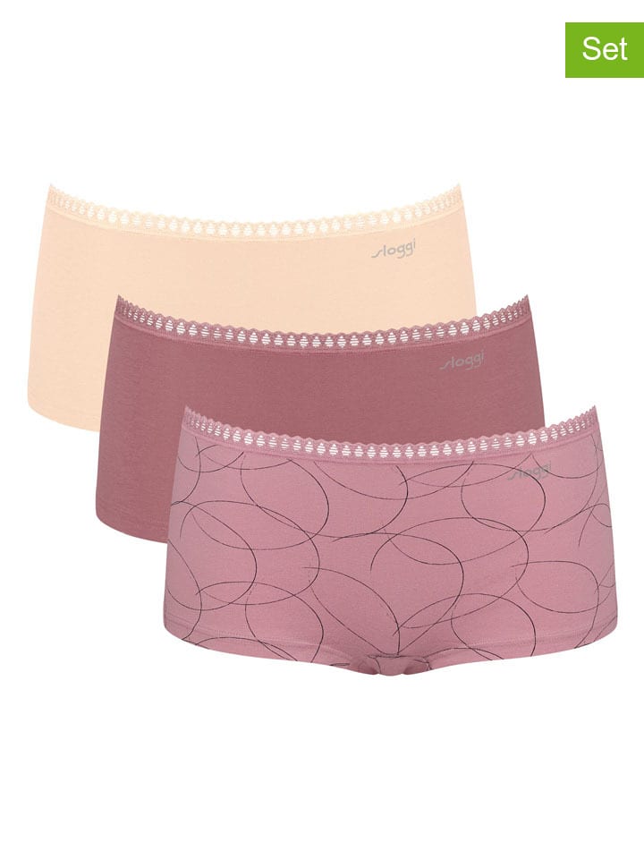 3er-Set: Pantys "Go Crush" in Rosa/ Beige