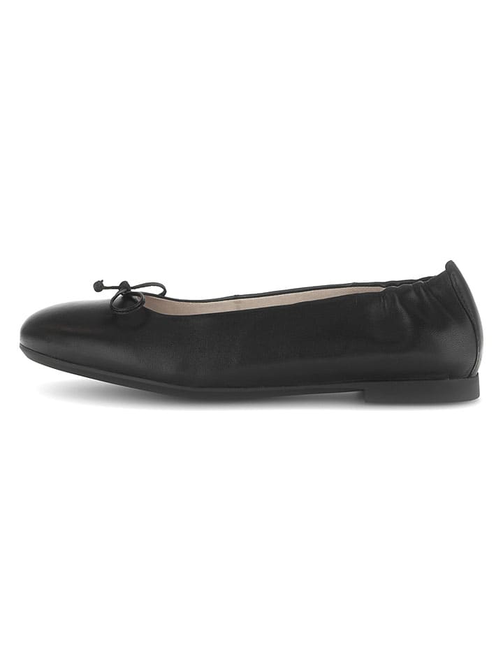 Leren ballerina's zwart