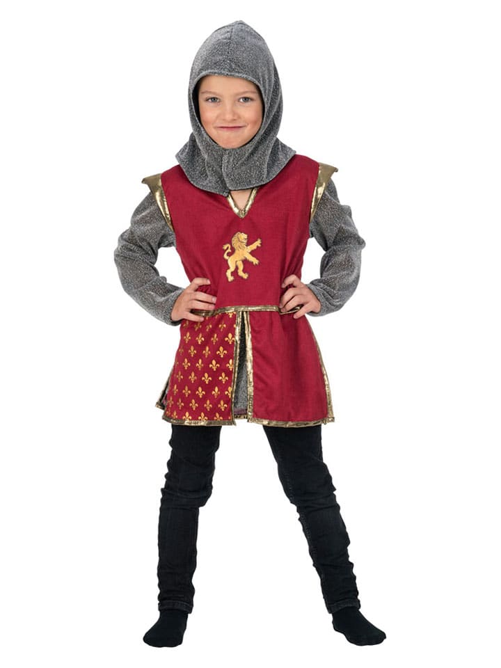 2-częściowy kostium "Red Lion Knight" w kolorze czerwono-szarym