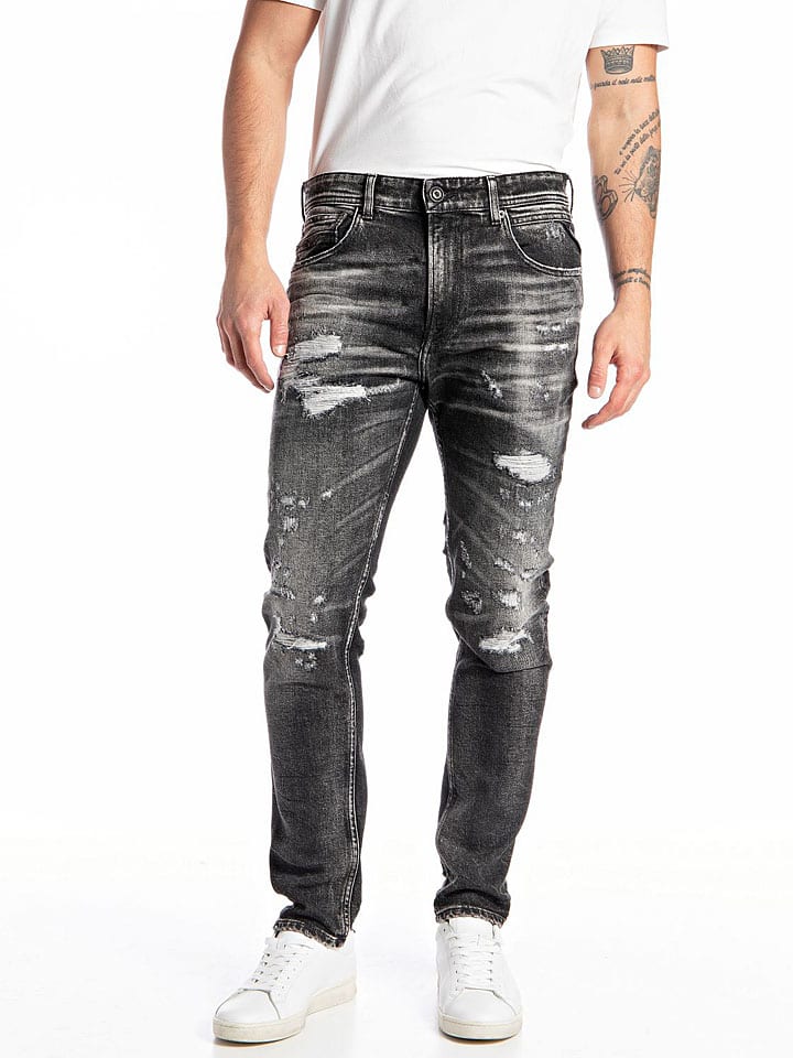 Spijkerbroek - slim fit antraciet