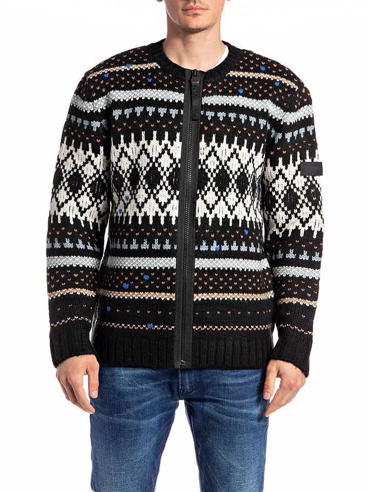 Cardigan in Schwarz/ Weiß