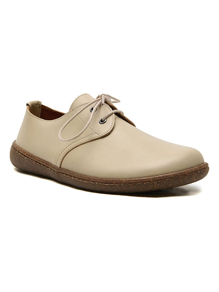 Leder-Schnürschuhe "Terra" in Beige
