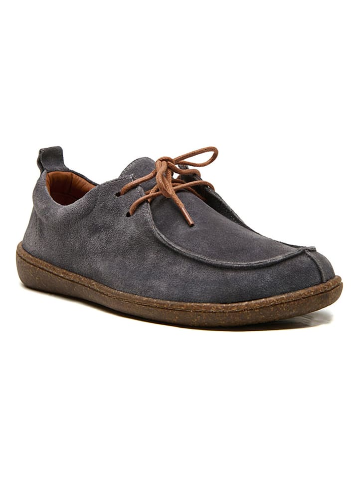 Leder-Schnürschuhe "Harmony" in Grau