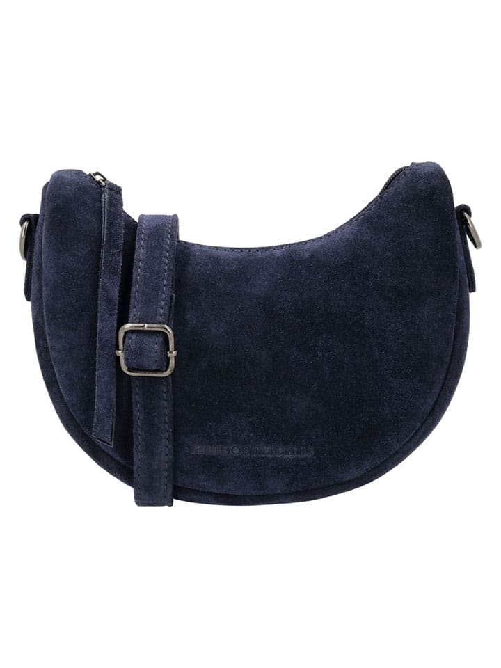 Leder-Schultertasche "Brazos" in Dunkelblau - (B)22 x (H)16 x (T)5,5 cm