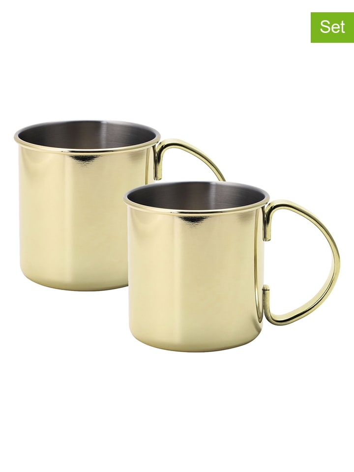 Kubki (2 szt.) "Moscow Mule" w kolorze złotym do koktajli - 480 ml