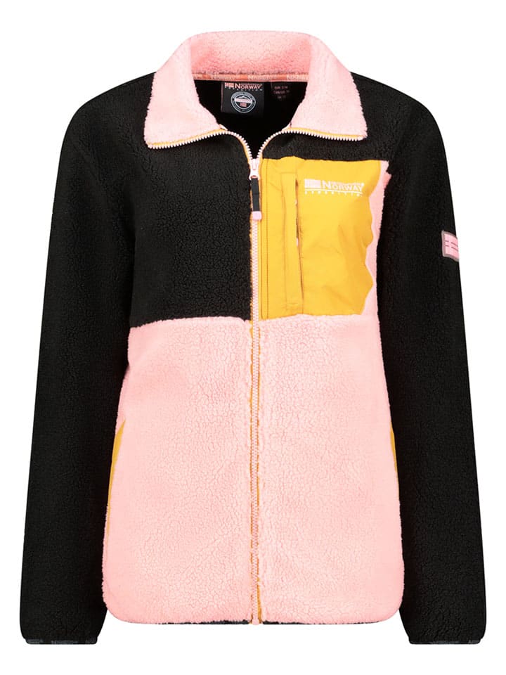 Fleece vest "Talexa" zwart/lichtroze/oranje