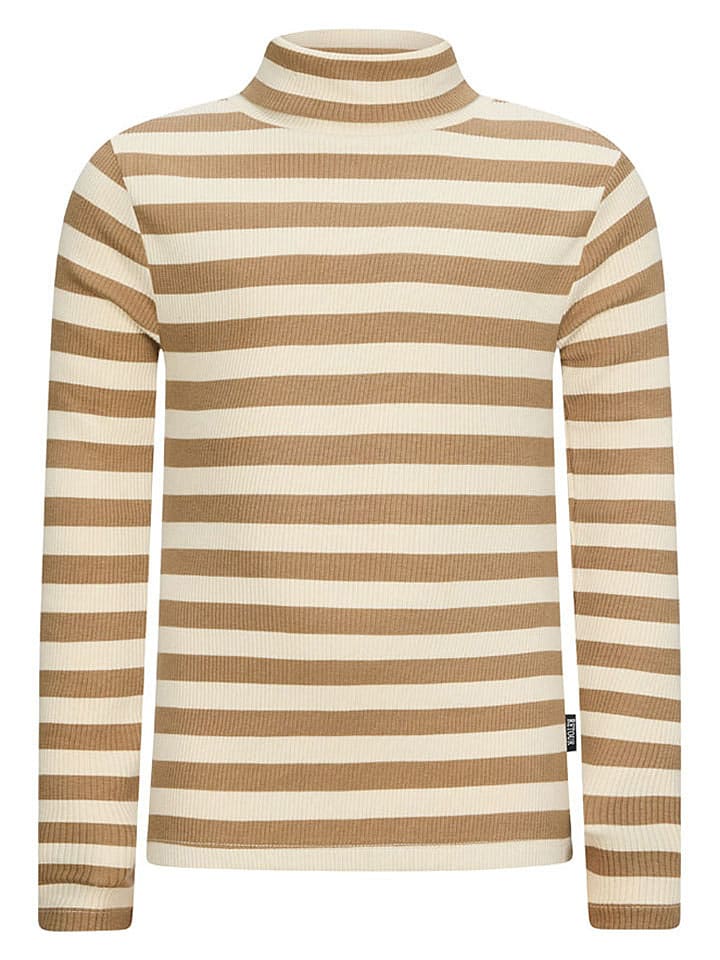 Longsleeve "Evita" in Beige/ Hellbraun