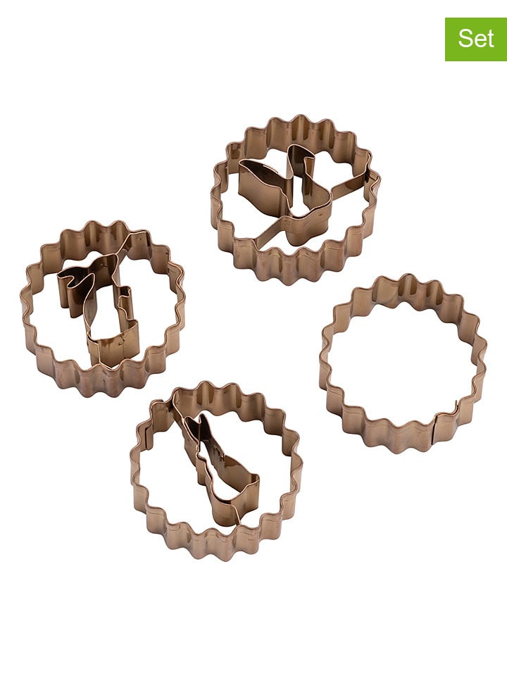 Wykrawacze (4 szt.) "Linzer bunnies" w kolorze miedzianym - Ø 3,5 cm