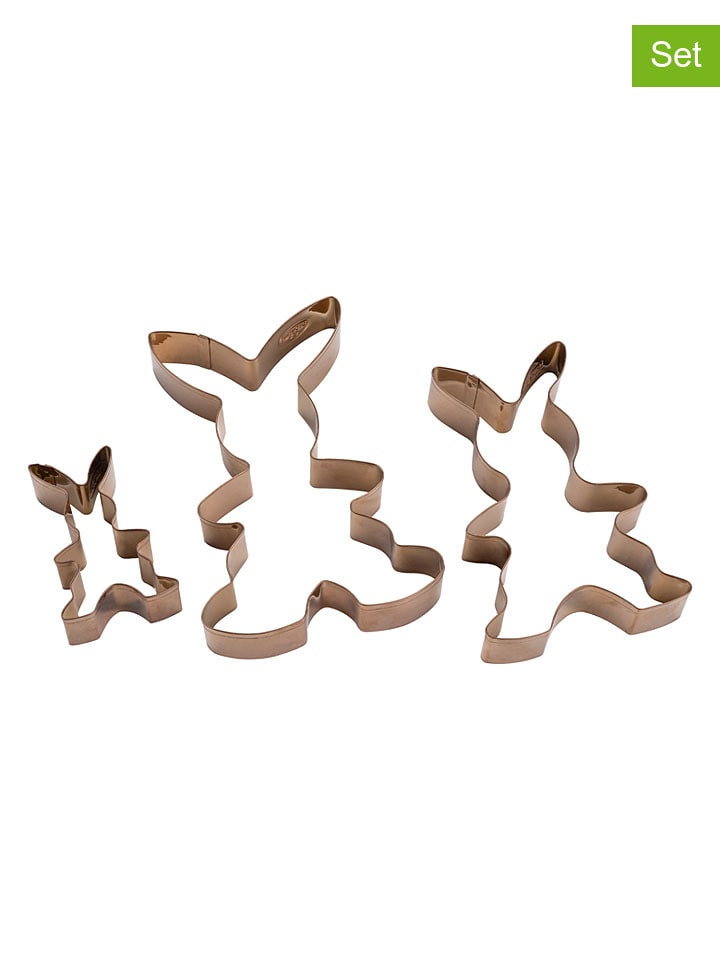 Wykrawacze (3 szt.) "Hare family" w kolorze miedzianym