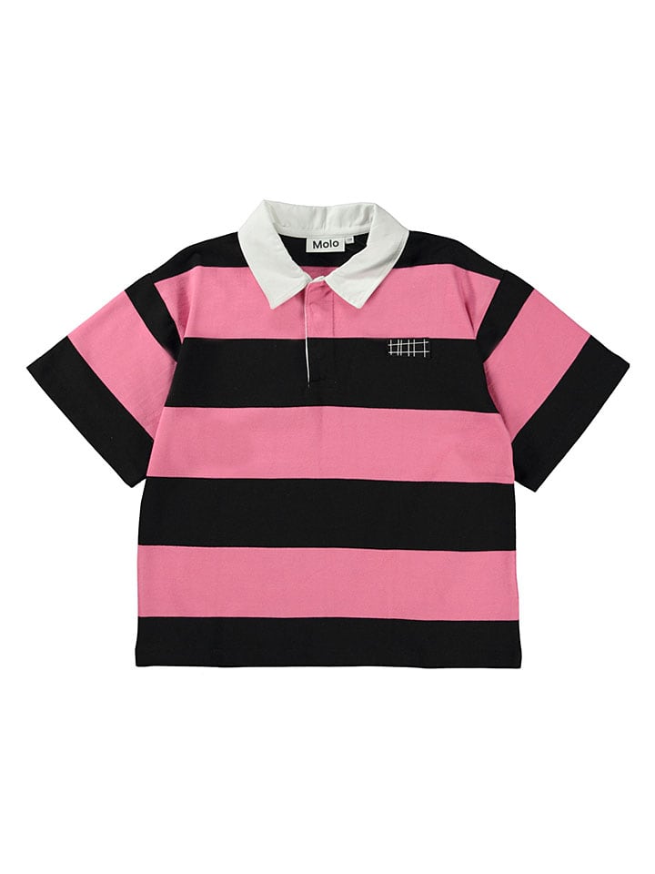 Koszulka polo w kolorze czarno-jasnoróżowym