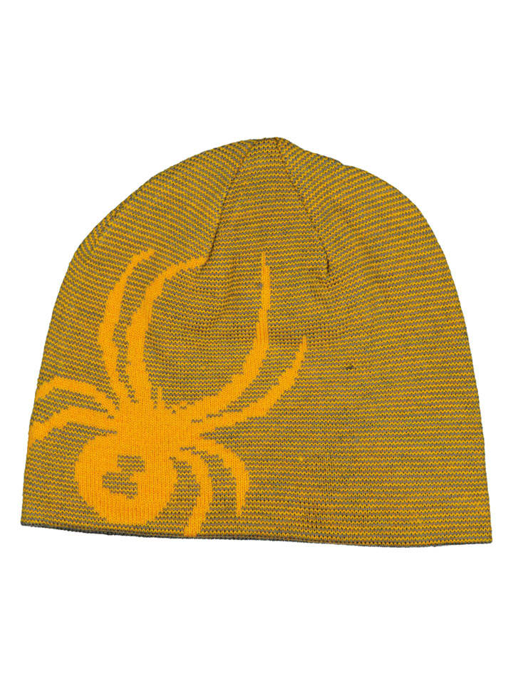 Dwustronna czapka beanie "Bug" w kolorze żółto-oliwkowym