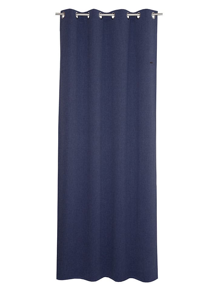 Zasłona "Harp" w kolorze granatowym z oczkami