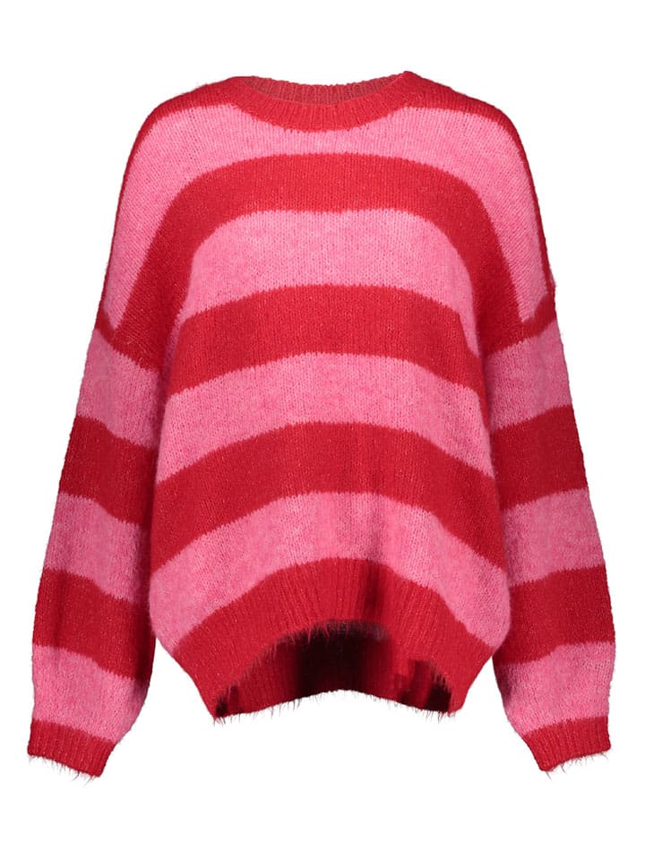 Sweter w kolorze czerwono-jasnoróżowym