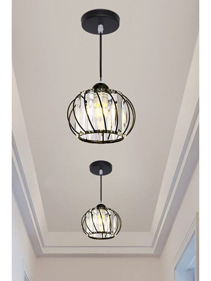 Lampa wisząca w kolorze czarnym - szer. 20 cm