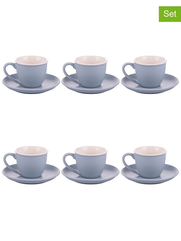 6er-Set: Kaffeetassen "Forma" in Hellblau - 100 ml