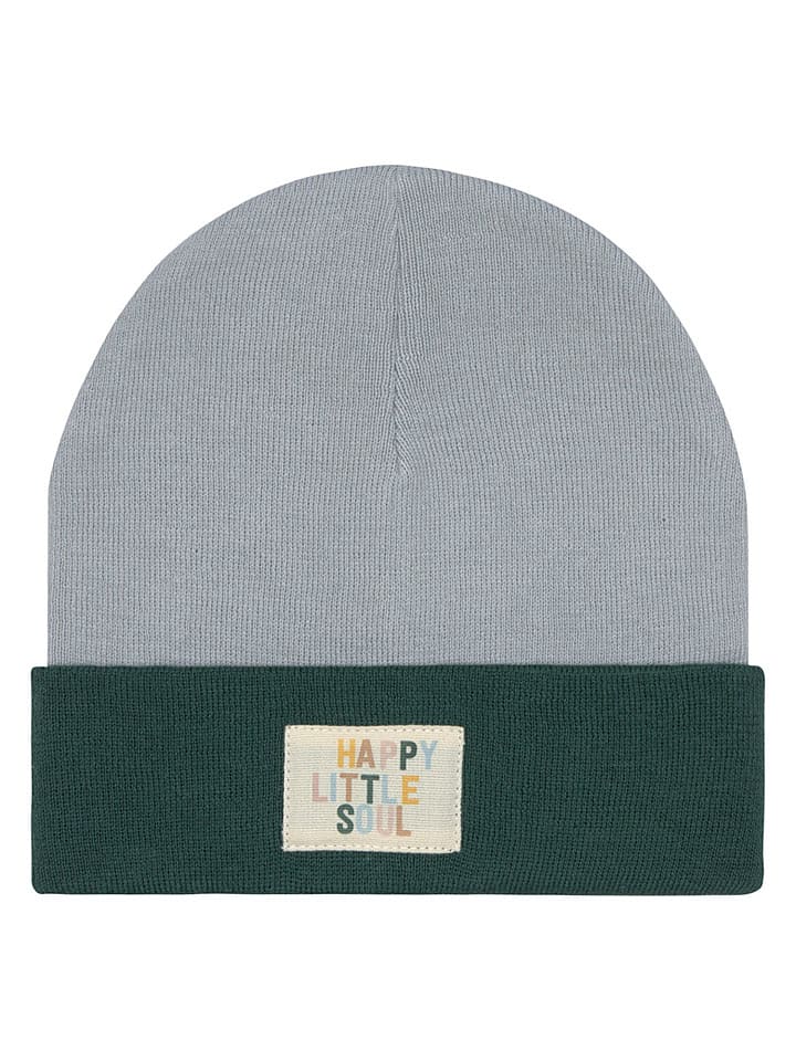 Beanie in Grau/ Grün