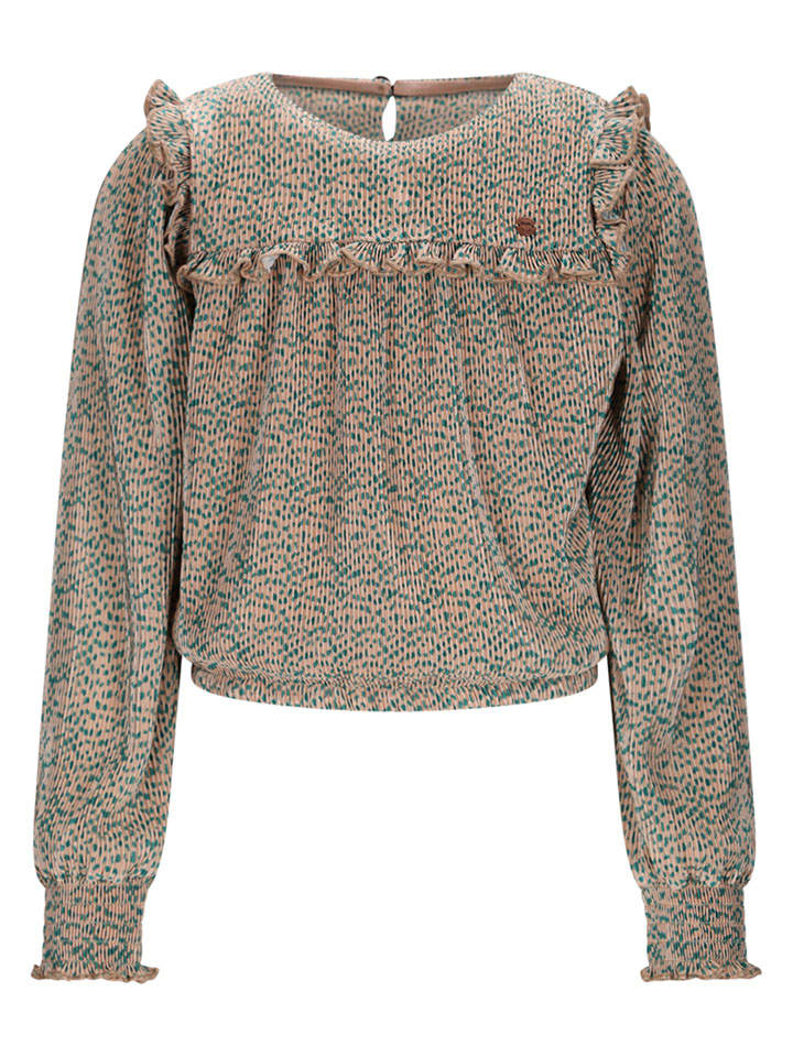 Bluse "Tisja" in Beige/ Grün