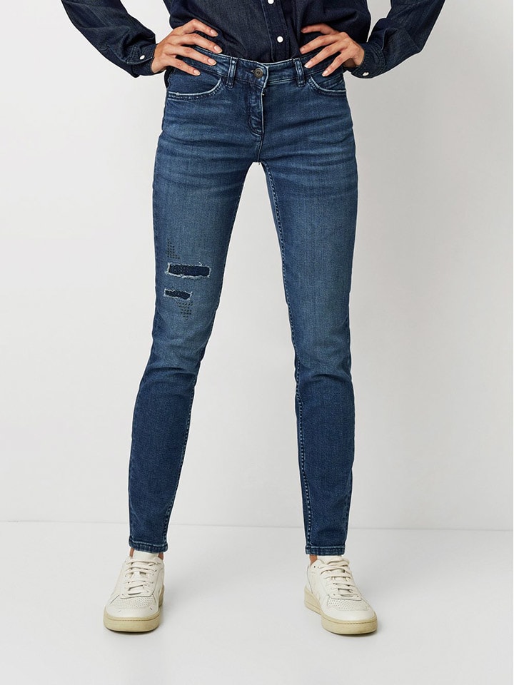 Dżinsy "Perfect Shape" - Skinny fit - w kolorze granatowym