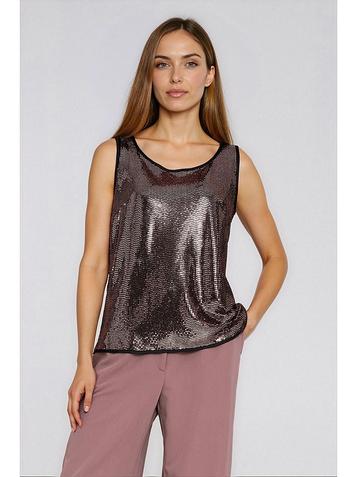 Top in Schwarz/ Braun