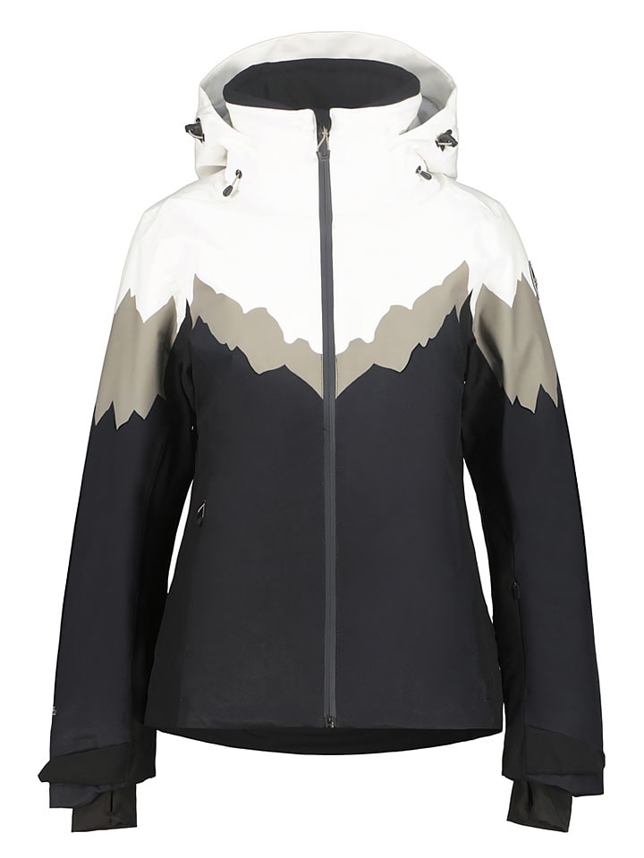 Ski-/ Snowboardjacke "Falkville" in Weiß/ Schwarz