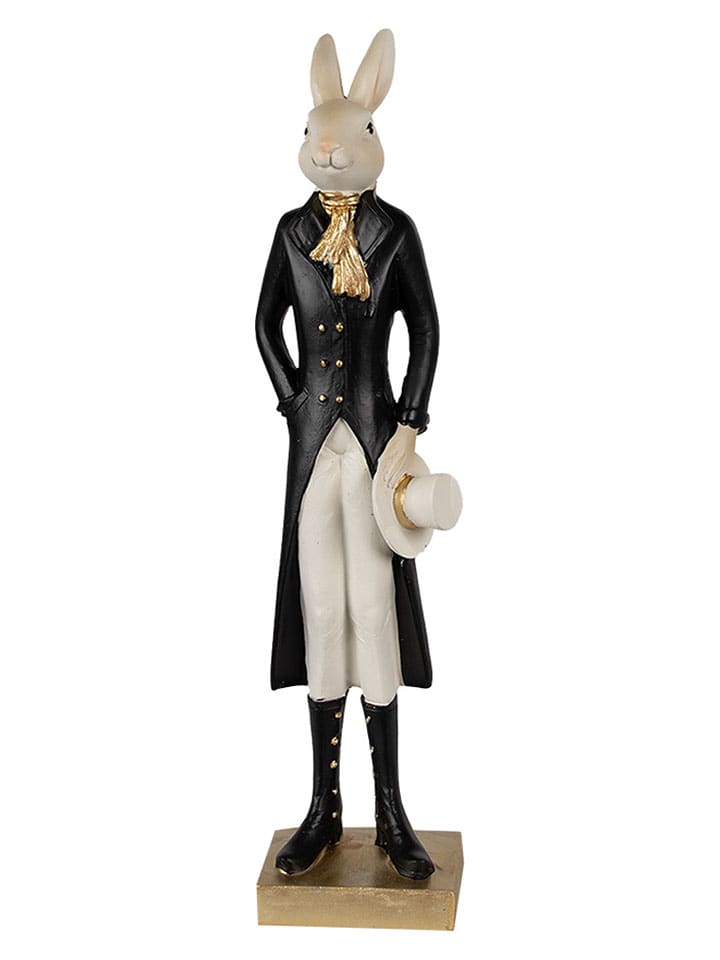 Figurka dekoracyjna w kolorze czarno-kremowym - 9 x 34 x 7 cm