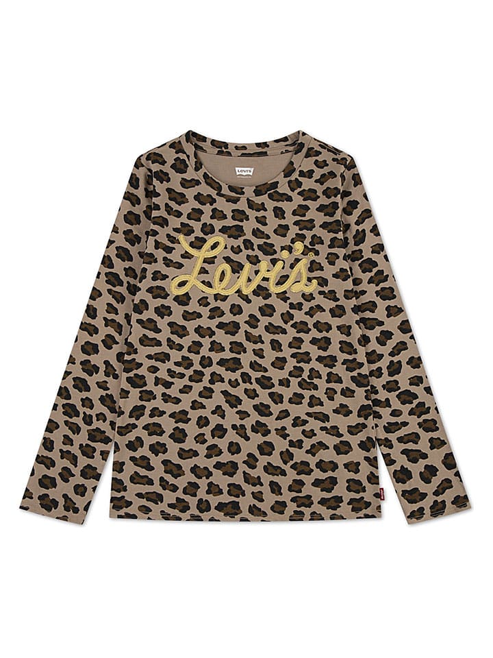 Longsleeve in Hellbraun/ Schwarz