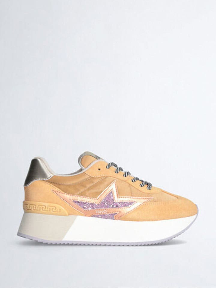 Sneakersy w kolorze jasnobrązowo-fioletowo-pomarańczowym