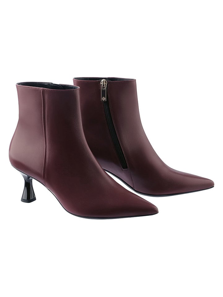 Leder-Stiefeletten "Charlene" in Bordeaux