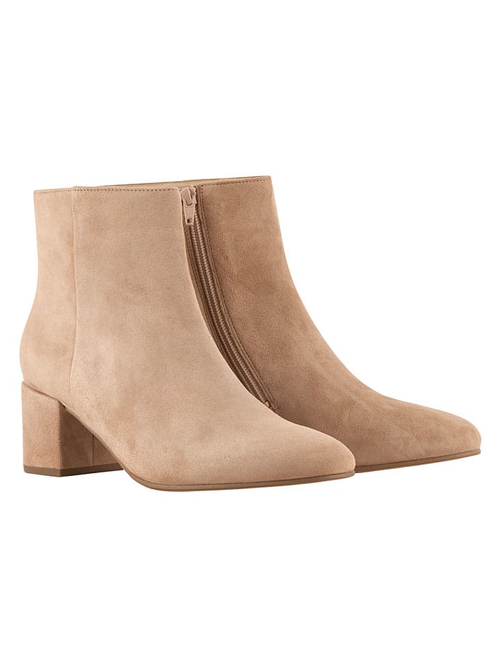 Leren enkellaarzen "Daydream" beige