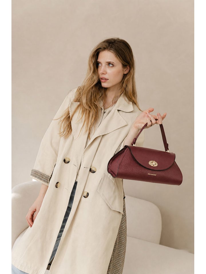 Leren handtas "Bardelli" rood - (B)33 x (H)15,5 x (D)15 cm