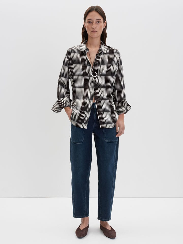 Blouse "Zebecca" zwart/wit