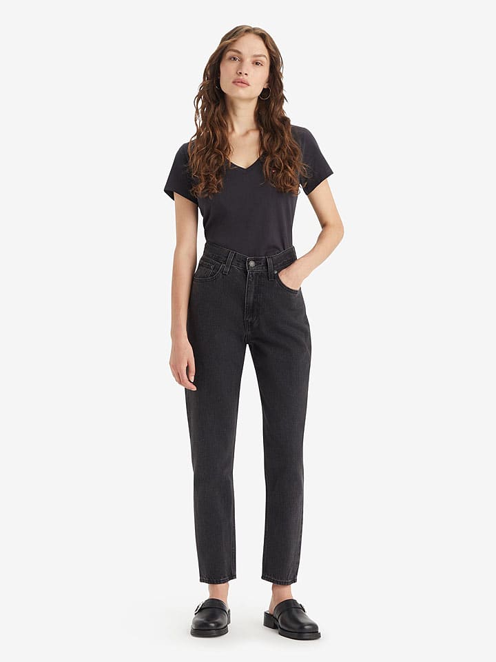 Spijkerbroek "80s" - mom fit - zwart