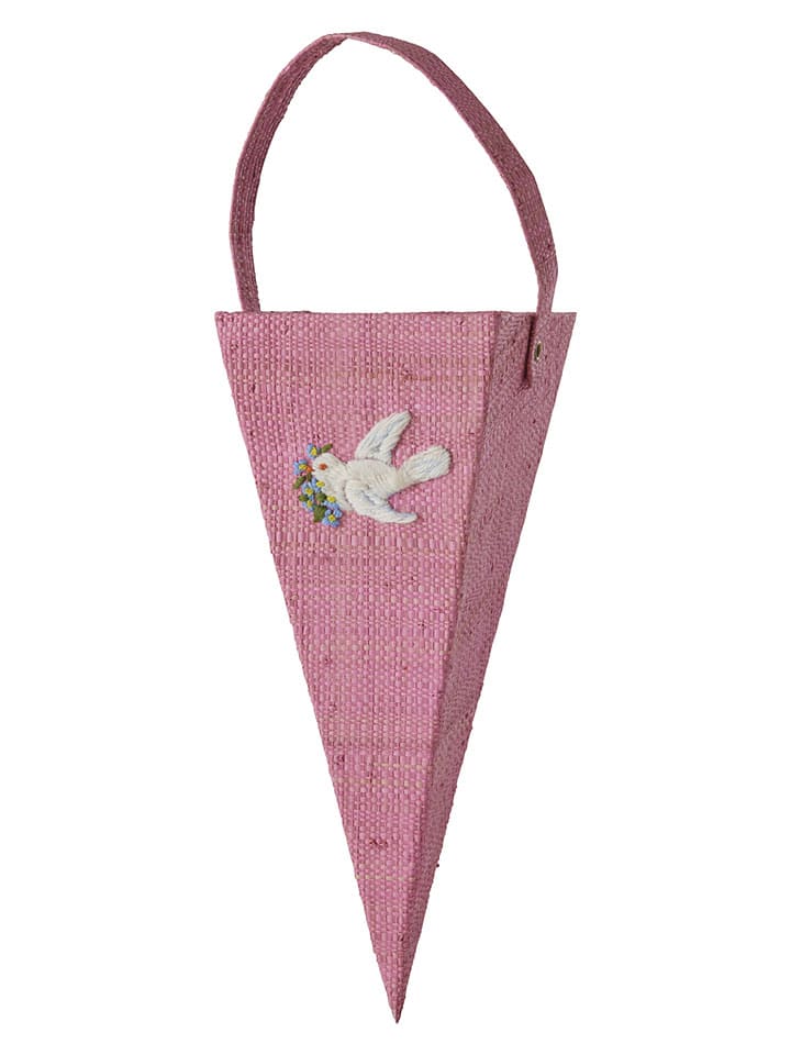 Weihnachtsanhänger "Kræmmerhus" in Rosa/ Weiß - (H)25 cm