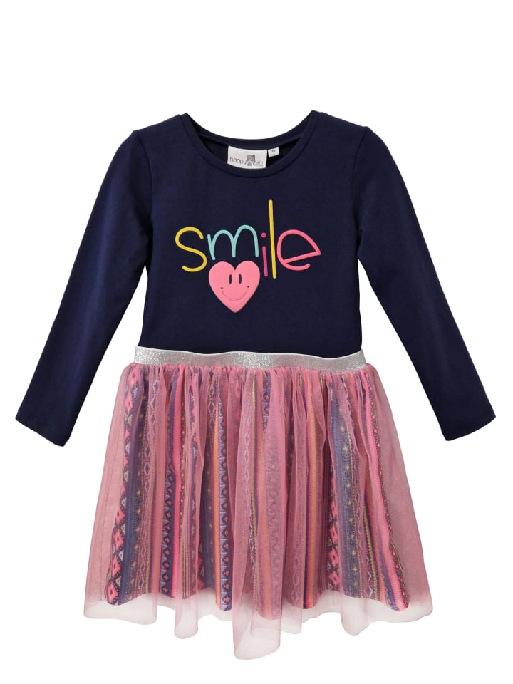 Kleid in Dunkelblau/ Rosa