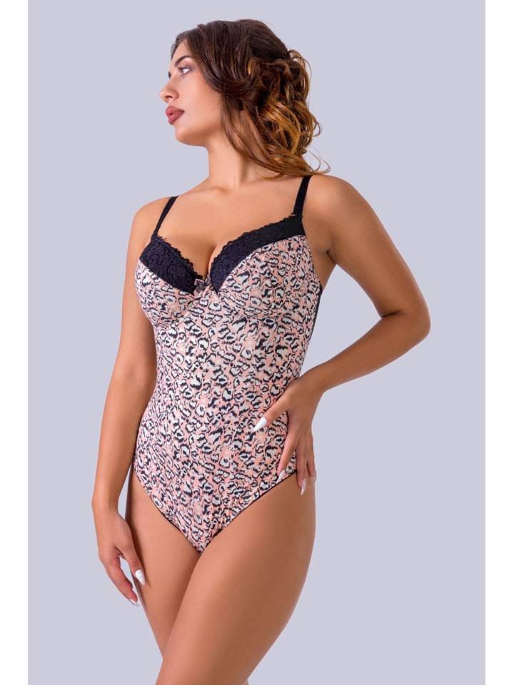 Body "Dolora" in Rosa/ Schwarz