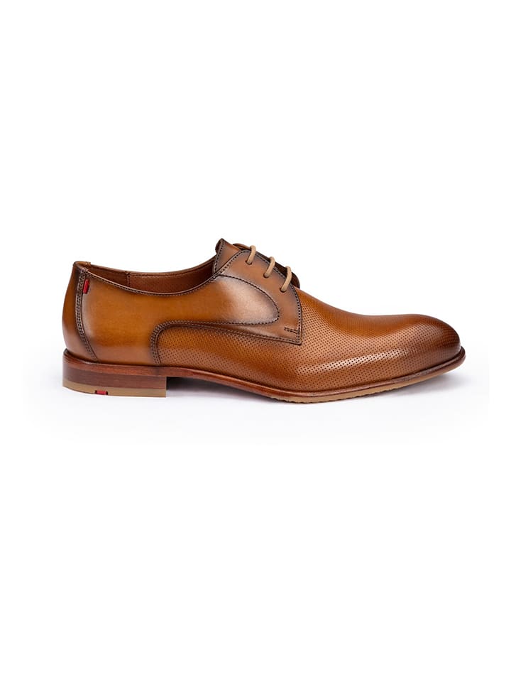 Leren veterschoenen "Rapport" lichtbruin