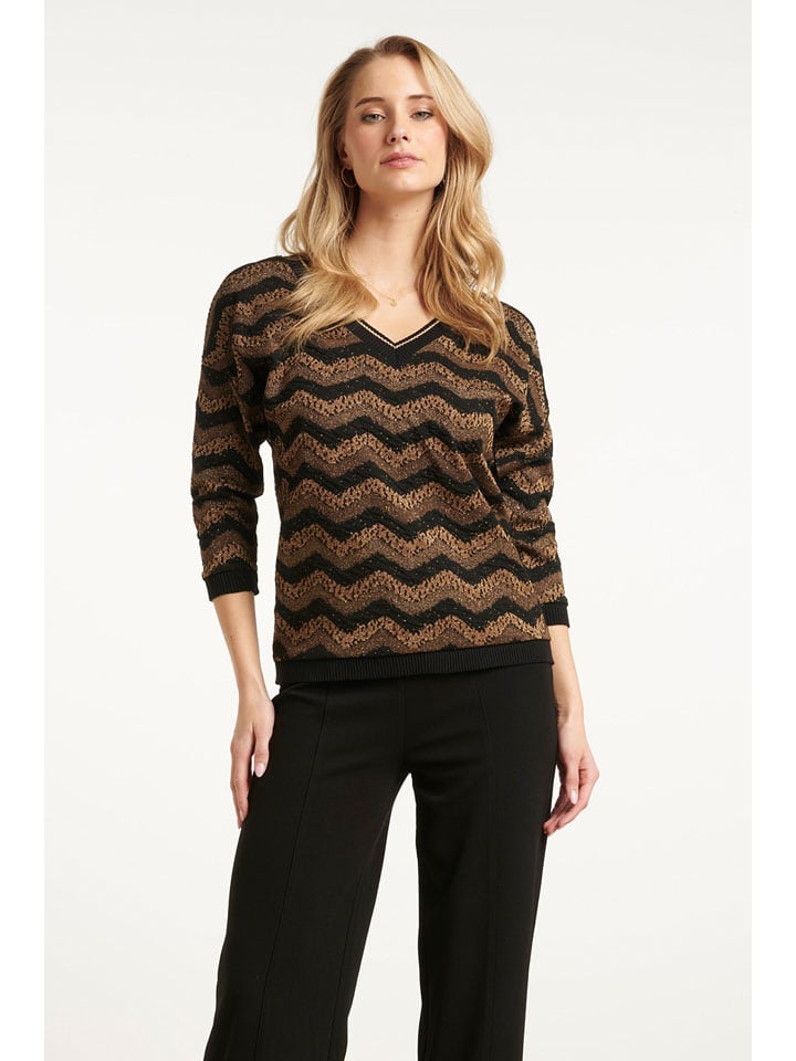 Sweter w kolorze czarno-jasnobrązowym