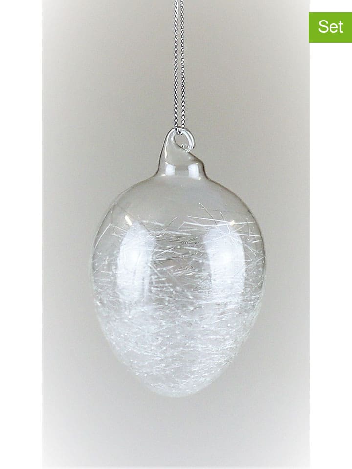 Zawieszki dekoracyjne (2 szt.) "Egg" - wys. 13 x Ø 8 cm
