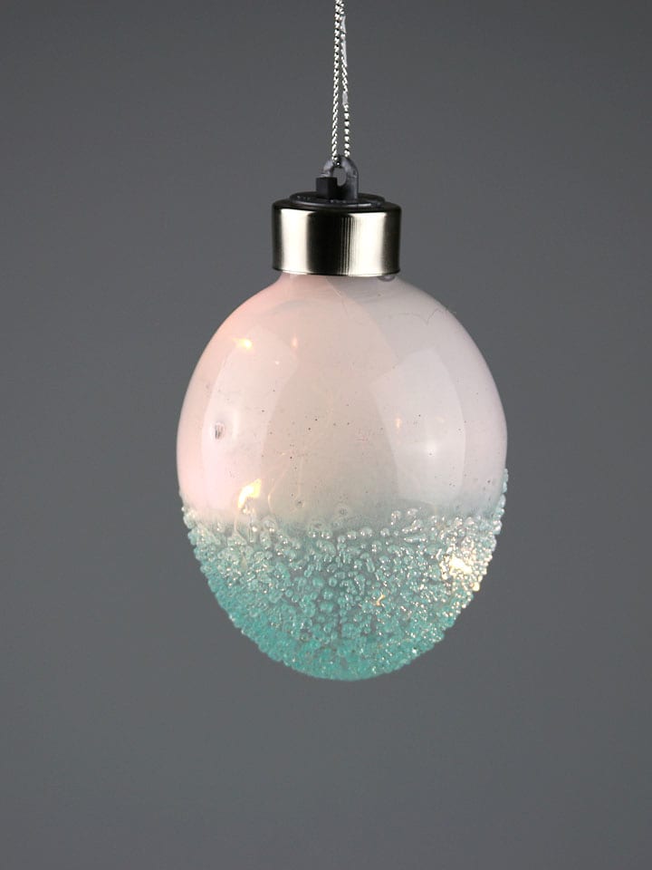 LED-Dekoanhänger "Ei" in Weiß/ Blau - (H)9 x  Ø 6 cm