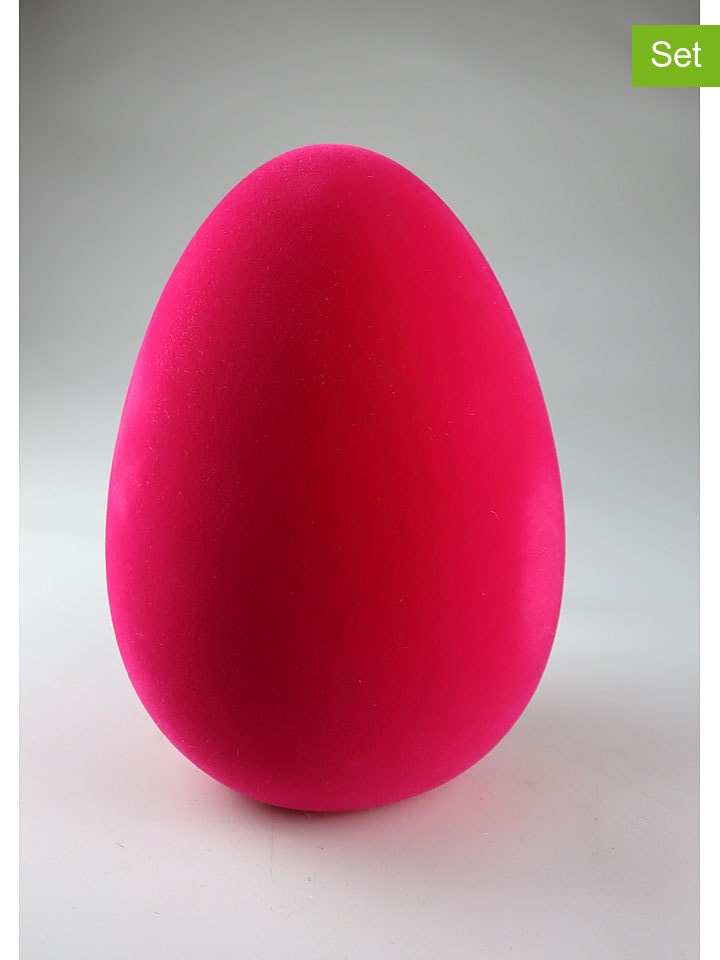 Figurka dekoracyjna "Egg" w kolorze różowym - wys. 20 cm