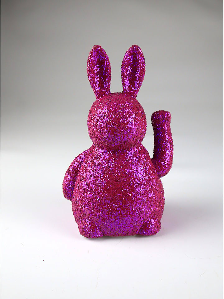 Figurka dekoracyjna "Hare Winke" w kolorze fioletowym - wys. 20 x Ø 11 cm