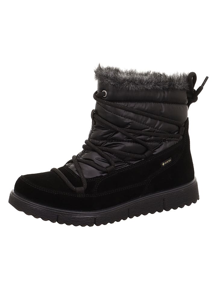 Leder-Winterstiefel "Campania" in Schwarz