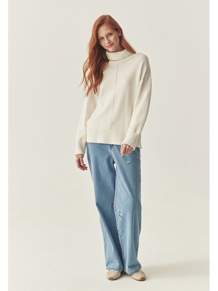 Rollkragenpullover in Creme