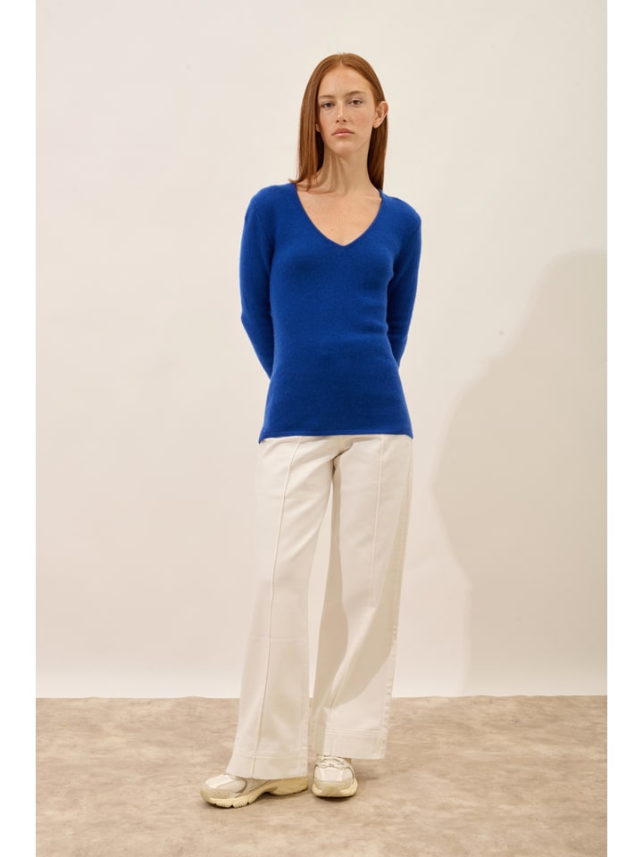 Kasjmieren trui "Abby" blauw