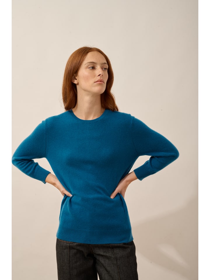 Kasjmieren trui "Janice" blauw
