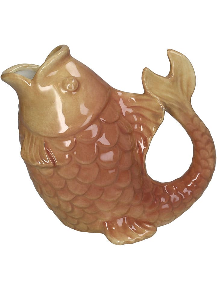 Wazon "Fish" w kolorze beżowym - 21 x 10,2 x 18,3 cm