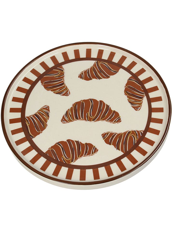 Talerz obiadowy "Croissant" w kolorze beżowo-jasnobrązowym - Ø 25,5 cm