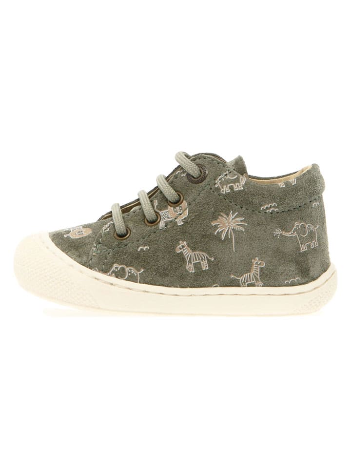 Skórzane buty "Cocoon" w kolorze khaki do nauki chodzenia